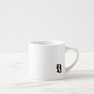 Espresso Mug Abstract Art Black White Gold