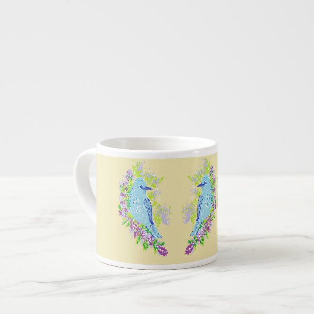 Espresso Mug/Blue Birds Cup (Front Left)