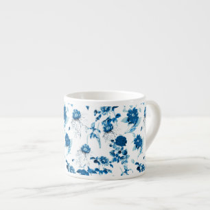 Espresso Mug-Blue Floral  Espresso Cup