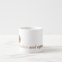 Espresso Mug /Cup w/ Letter P Pancake Design