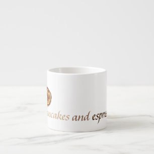 Espresso Mug /Cup w/ Letter P Pancake Design