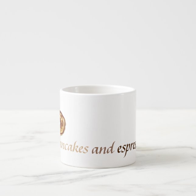 Espresso Mug /Cup w/ Letter P Pancake Design (Front)