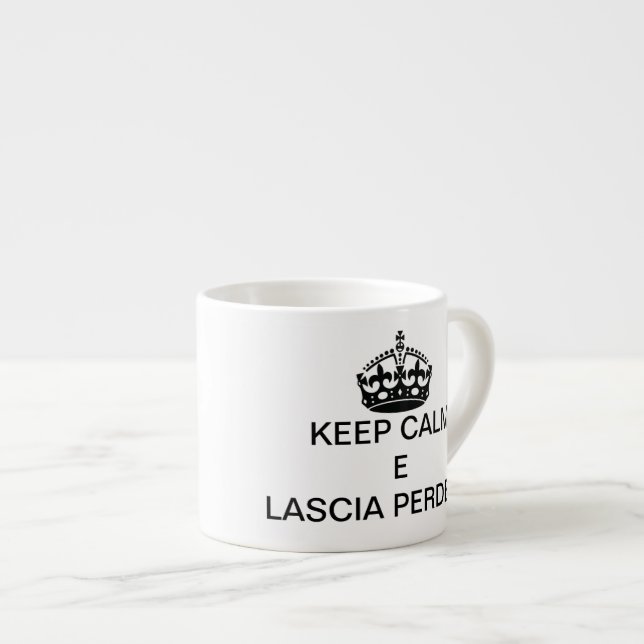 Espresso Mug, Espresso Cup, Coffee Mug, Keep Calm Espresso Cup (Front Right)