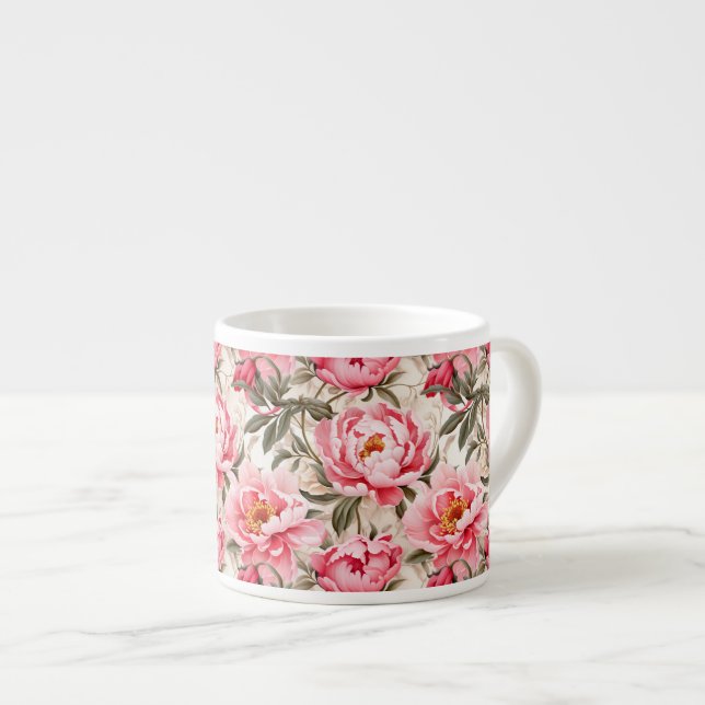 Espresso Mug-Floral Print Cup (Front Right)