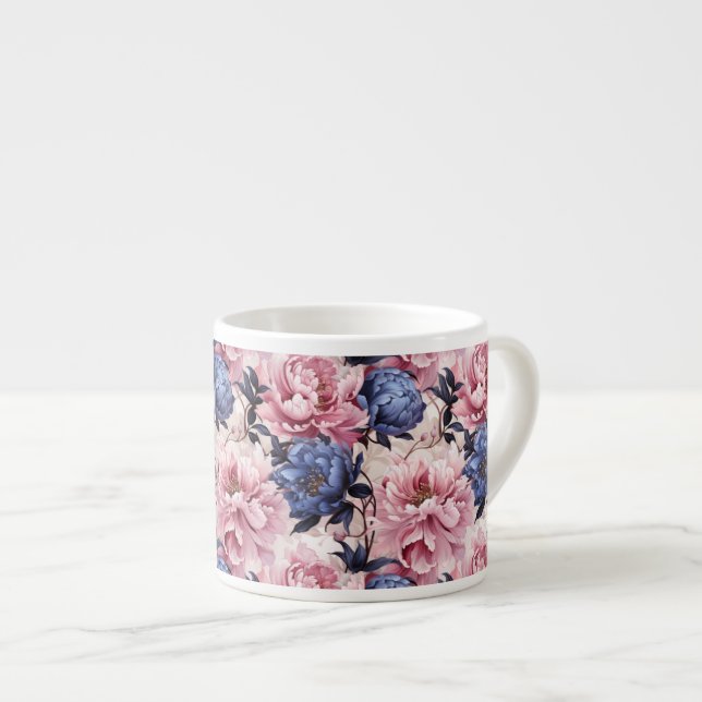 Espresso Mug-Floral Print Espresso Cup (Front Right)