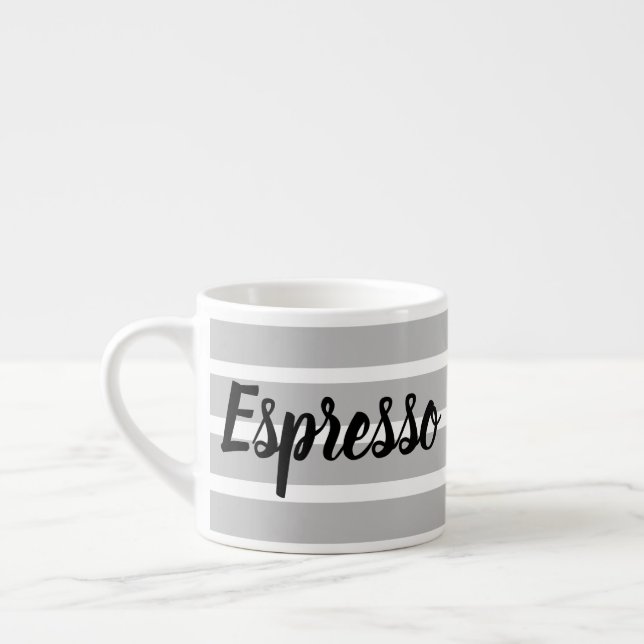 Espresso Mug - Grey Hoops (Left)
