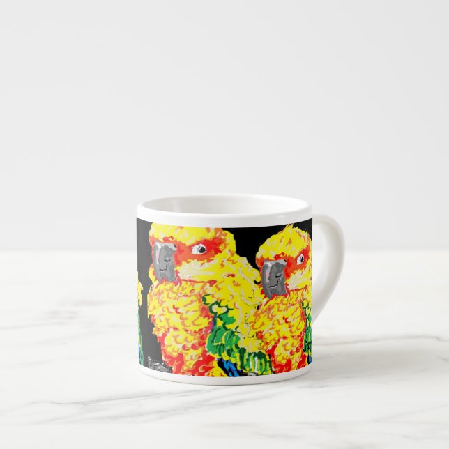 Espresso Mug Parrots (Front Right)
