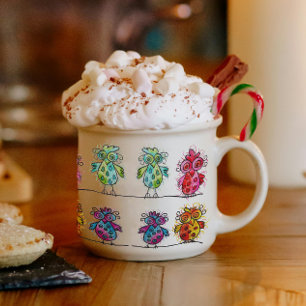 Espresso Mug ((Whimsical Birds 01)