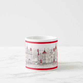 Espresso Mug with Victorian Christmas Village