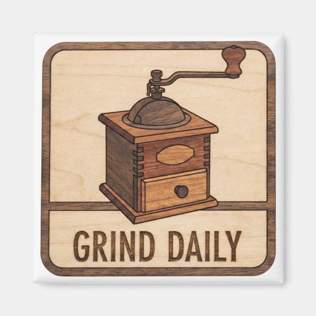 Espresso Shot Wooden Sign Magnet (Front)