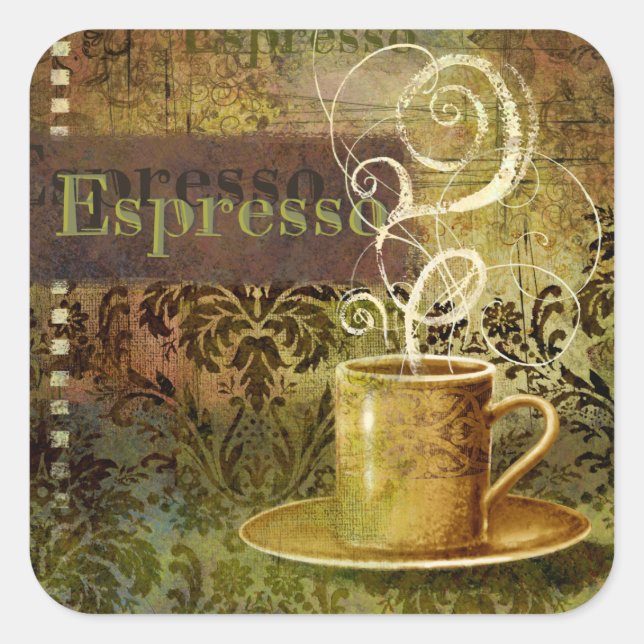 Espresso Square Sticker (Front)