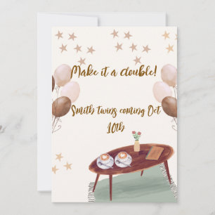 Espresso Themed Twin Pregnancy Announcement