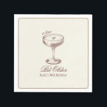 Espresso Tini Bit Older Elegant Birthday Napkin<br><div class="desc">These elegant espresso martini invites are fun for birthday parties. These include a minimalist cocktail graphic. Find matching party supplies in my shop.</div>
