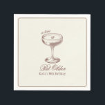 Espresso Tini Bit Older Elegant Birthday Napkin<br><div class="desc">These elegant espresso martini invites are fun for birthday parties. These include a minimalist cocktail graphic. Find matching party supplies in my shop.</div>