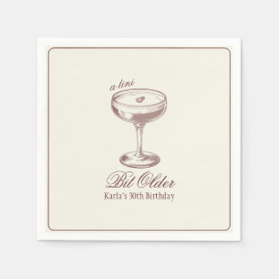 Espresso Tini Bit Older Elegant Birthday Napkin