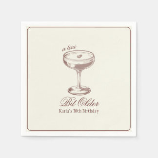 Espresso Tini Bit Older Elegant Birthday Napkin