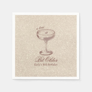 Espresso Tini Bit Older Elegant Gold Birthday Napkin