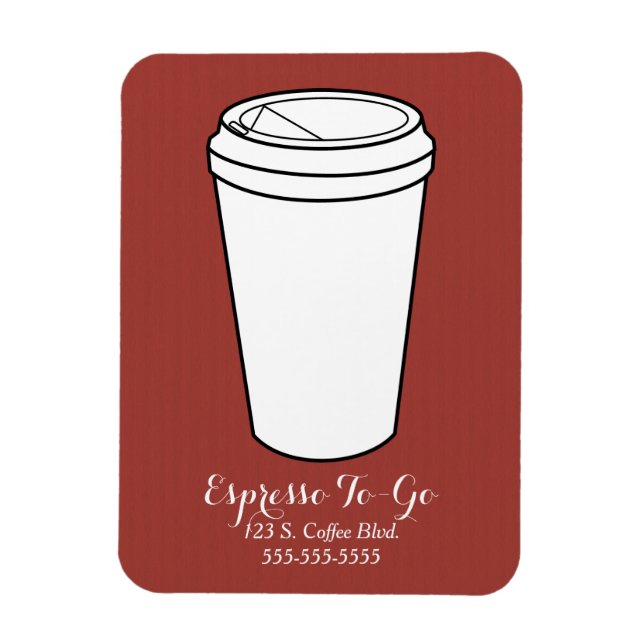 Espresso To-Go Business rust faux laid Magnet (Vertical)