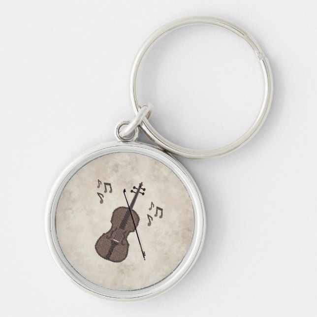 Espresso Violino-Violin created with coffee beans- Key Ring (Front)