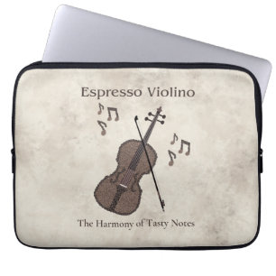 Espresso Violino-Violin created with coffee beans- Laptop Sleeve