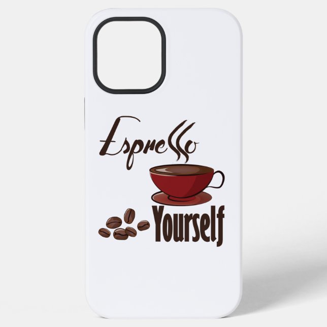 Espresso Yourself Coffee Pun Express Yourself iPhone Case (Back)