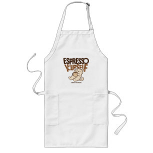 Espresso Yourself Cute Coffee Cat – Funny Caffeine Long Apron