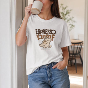 Espresso Yourself Cute Coffee Cat – Funny Caffeine T-Shirt