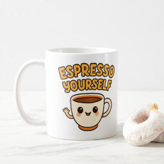 Espresso Yourself | Cute & Funny Coffee Pun Design Coffee Mug