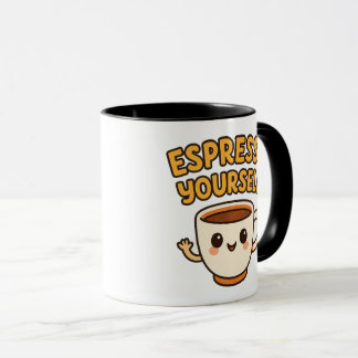 Espresso Yourself | Cute & Funny Coffee Pun Design Mug