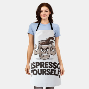 Espresso Yourself - Funny Coffee Lover Design Apron