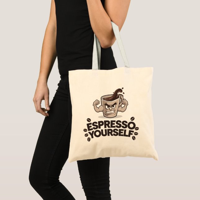 Espresso Yourself - Funny Coffee Lover Design Tote Bag (Front (Product))