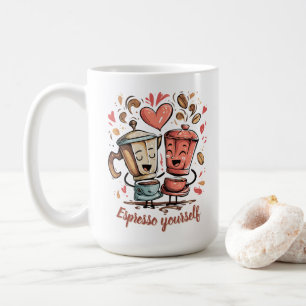 Espresso yourself funny coffee lover graphic art mug