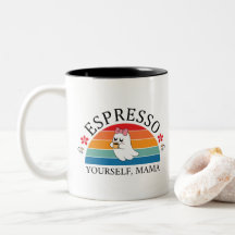 Espresso Yourself Mama - Retro Rainbow Ghost