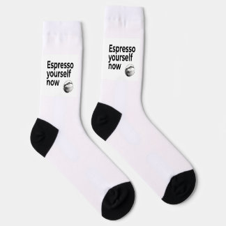 Espresso Yourself Now Coffee Quote with Bean Socks