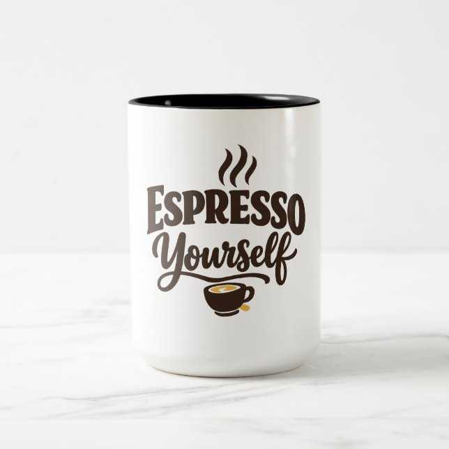 Espresso Yourself  Two-Tone Coffee Mug (Center)