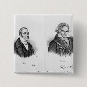 Esprit Auber  and Ludwig van Beethoven 15 Cm Square Badge