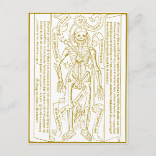 Esqueleto esotérico postcard