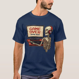 Esqueleto Gamer Game Over Gaming Arcade family T-Shirt