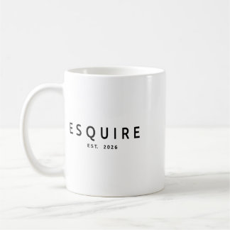 Esquire Est. 2026, Attorney Lawyer Law School Grad Coffee Mug