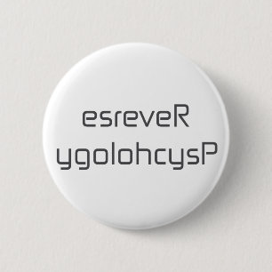 esreveR ygolohcysP black blue white grey 6 Cm Round Badge
