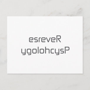 esreveR ygolohcysP black blue white grey Postcard