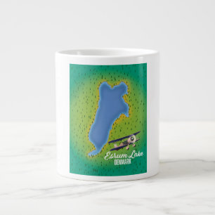 Esrum Lake Denmark travel map Large Coffee Mug