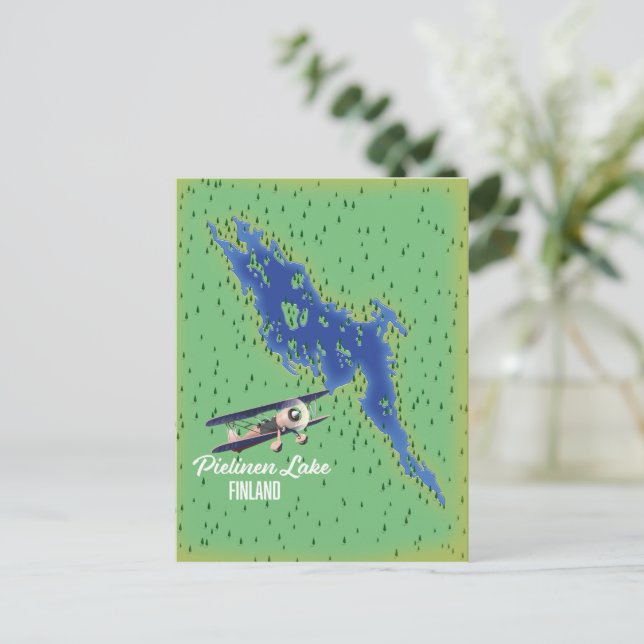 Esrum Lake Denmark travel map Postcard (Standing Front)