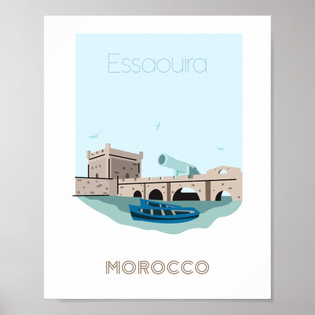 Essaouira city travel poster - morocco travel post (Front)