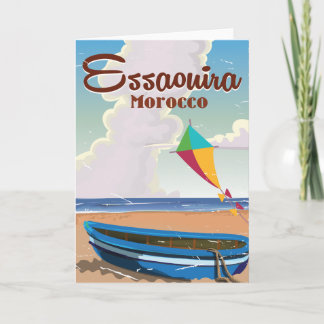 Essaouira Morocco Vintage travel poster print Holiday Card