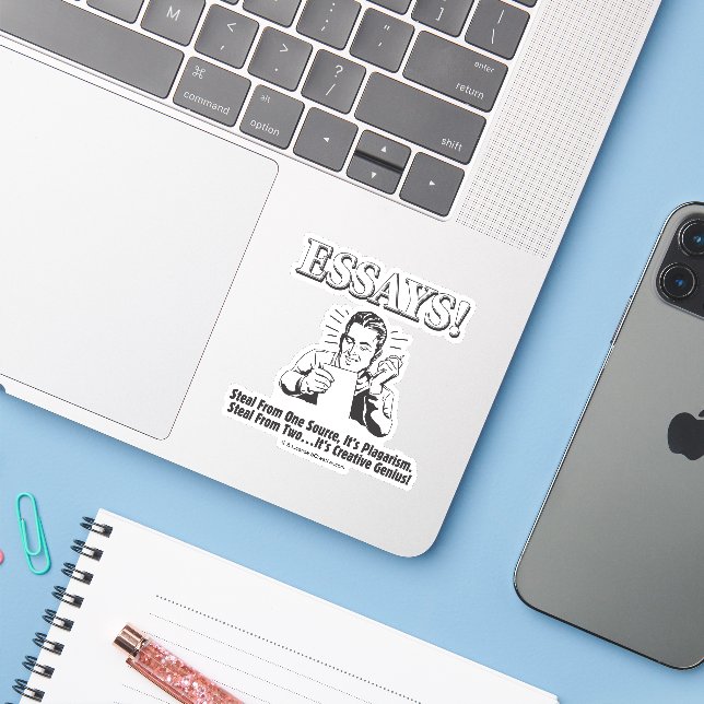 Essays: Steal 1 Plagiarism 2 Genius (Laptop w/ iPhone)