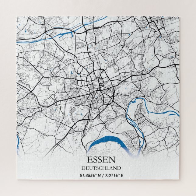 Essen Deutschland City Map Travel Simple Jigsaw Puzzle (Vertical)