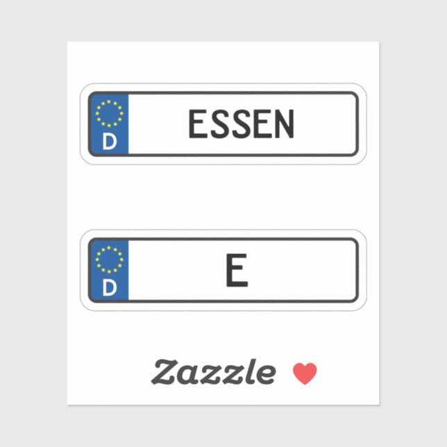 Essen kennzeichen, German Car License Plate (Sheet)