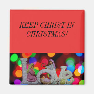 Essence of Christmas With Love of Nativity Scene Magnet