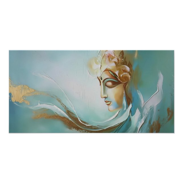Essence of Serenity: Goddess Gayathiri in Abstract Poster (Front)